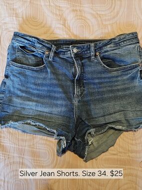 Silver Jeans Blue Distressed Cutoff Denim Shorts